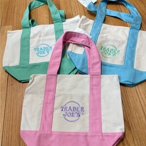 Pink Trim Canvas Tote Bag